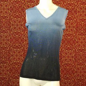 GUESS Collection blue Knit Blouse L w/Flaw 💥🕛